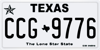 TX license plate CCG9776