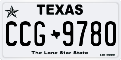 TX license plate CCG9780