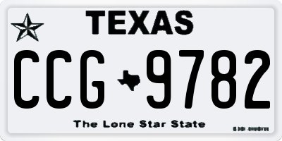TX license plate CCG9782