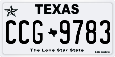 TX license plate CCG9783