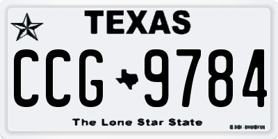 TX license plate CCG9784