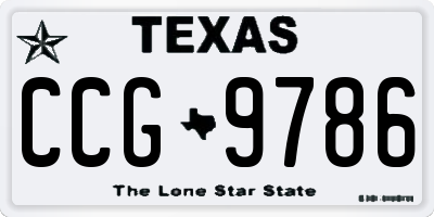 TX license plate CCG9786
