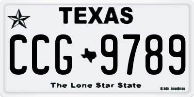 TX license plate CCG9789
