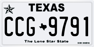 TX license plate CCG9791