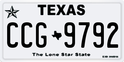 TX license plate CCG9792