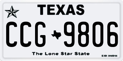 TX license plate CCG9806