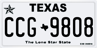 TX license plate CCG9808