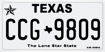 TX license plate CCG9809