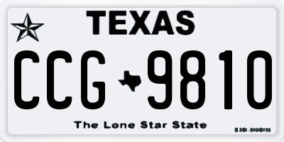 TX license plate CCG9810