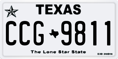 TX license plate CCG9811