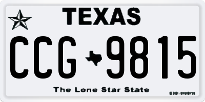 TX license plate CCG9815