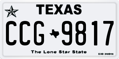 TX license plate CCG9817
