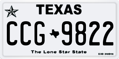 TX license plate CCG9822