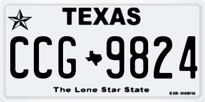 TX license plate CCG9824