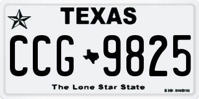 TX license plate CCG9825