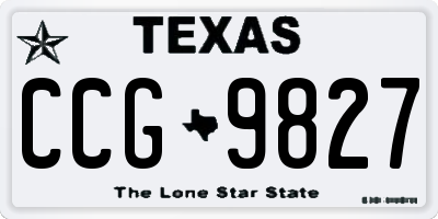 TX license plate CCG9827