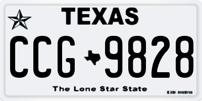TX license plate CCG9828