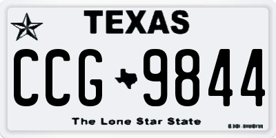 TX license plate CCG9844