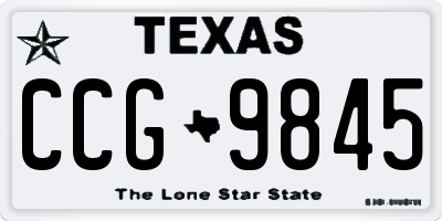 TX license plate CCG9845