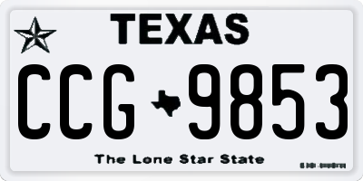 TX license plate CCG9853