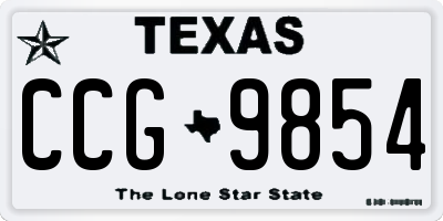 TX license plate CCG9854