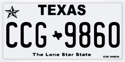 TX license plate CCG9860