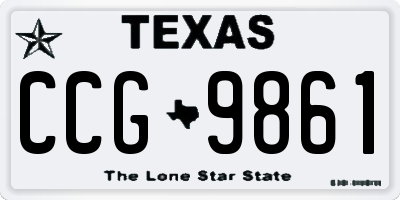 TX license plate CCG9861