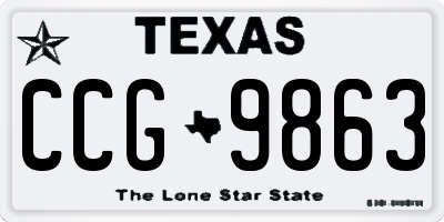 TX license plate CCG9863