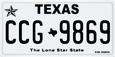 TX license plate CCG9869