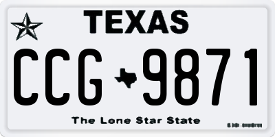TX license plate CCG9871