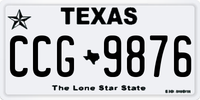 TX license plate CCG9876