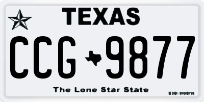 TX license plate CCG9877