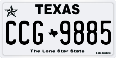 TX license plate CCG9885