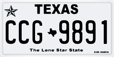 TX license plate CCG9891