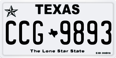 TX license plate CCG9893