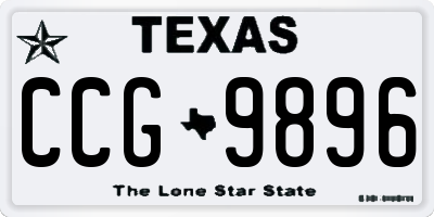 TX license plate CCG9896