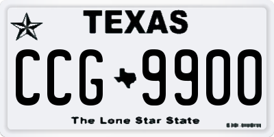 TX license plate CCG9900
