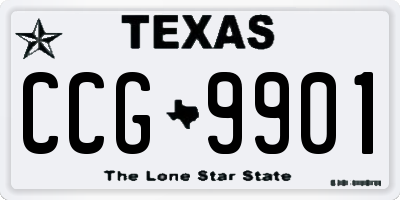 TX license plate CCG9901