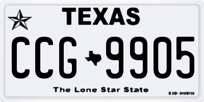 TX license plate CCG9905