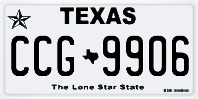 TX license plate CCG9906