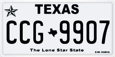 TX license plate CCG9907