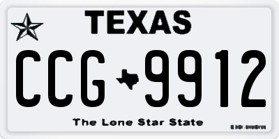 TX license plate CCG9912