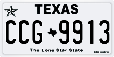 TX license plate CCG9913