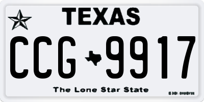 TX license plate CCG9917