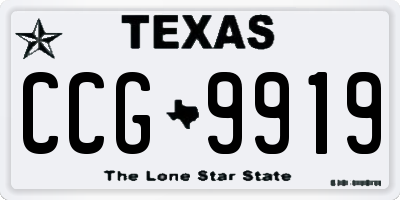 TX license plate CCG9919