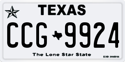 TX license plate CCG9924