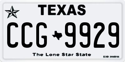 TX license plate CCG9929