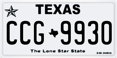 TX license plate CCG9930