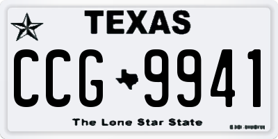 TX license plate CCG9941