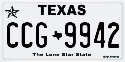 TX license plate CCG9942